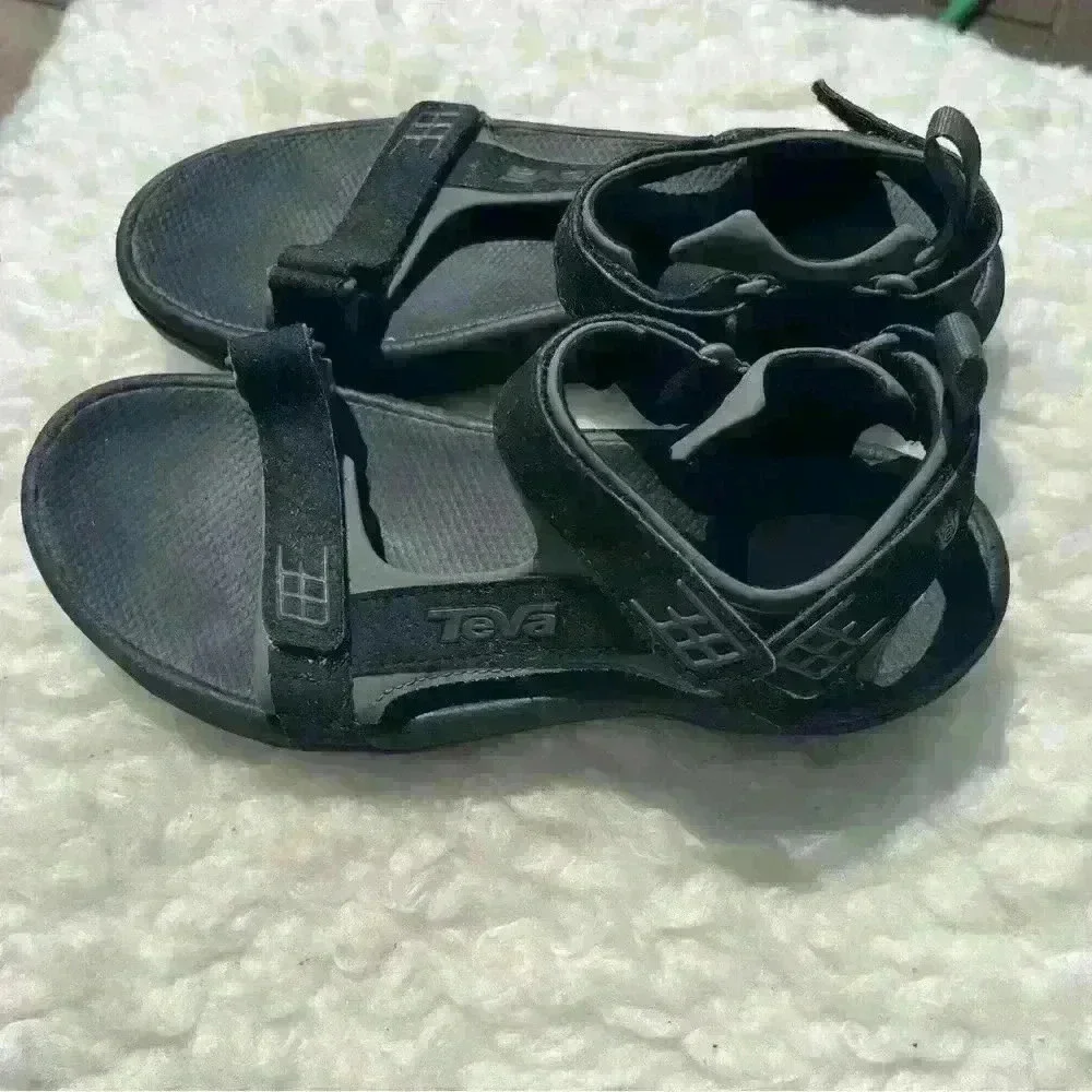 TEVA Minam Outdoor Adjustable Hook & Loop Sandal Black Gray